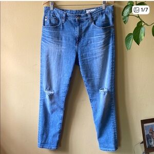 Ag Adriano Goldschmied Slim Straight Jeans Ex- Boyfrieend aged denim 29 R